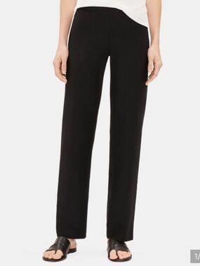 Eileen Fisher Black Crepe Pull-On Pants Size Medium